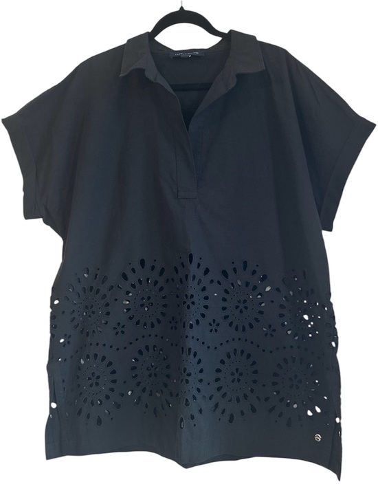 Tommy Hilfiger Tops - Tommy Hilfiger | Black Cotton Embroidered Blouse / Top | Size XL